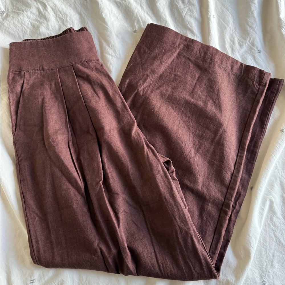 Abercrombie Linen Blend Wide Leg Pants